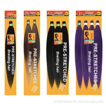 1X 2X 3X Synthetic Easy Private Label Yaki Ez Pre-Stretched Expression Pre Stretched Braiding Hair Pre Stretch